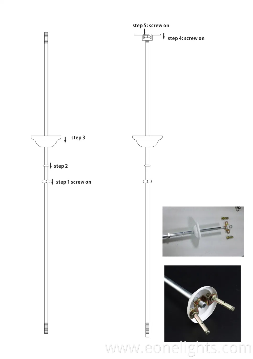 Factory Direct Sale Long Hollow Bolts Matte Surface Treatment Lamp Ceiling Fittings Light Poles